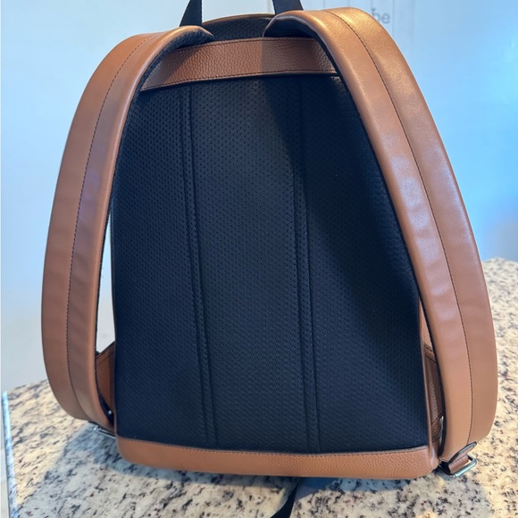 Michael Kors Tan Leather Men's Backpack - Picture 5 of 7